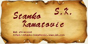 Stanko Kamatović vizit kartica